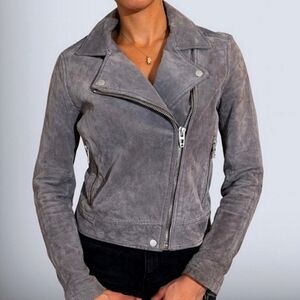 Women's Gray Suede Jacket - M